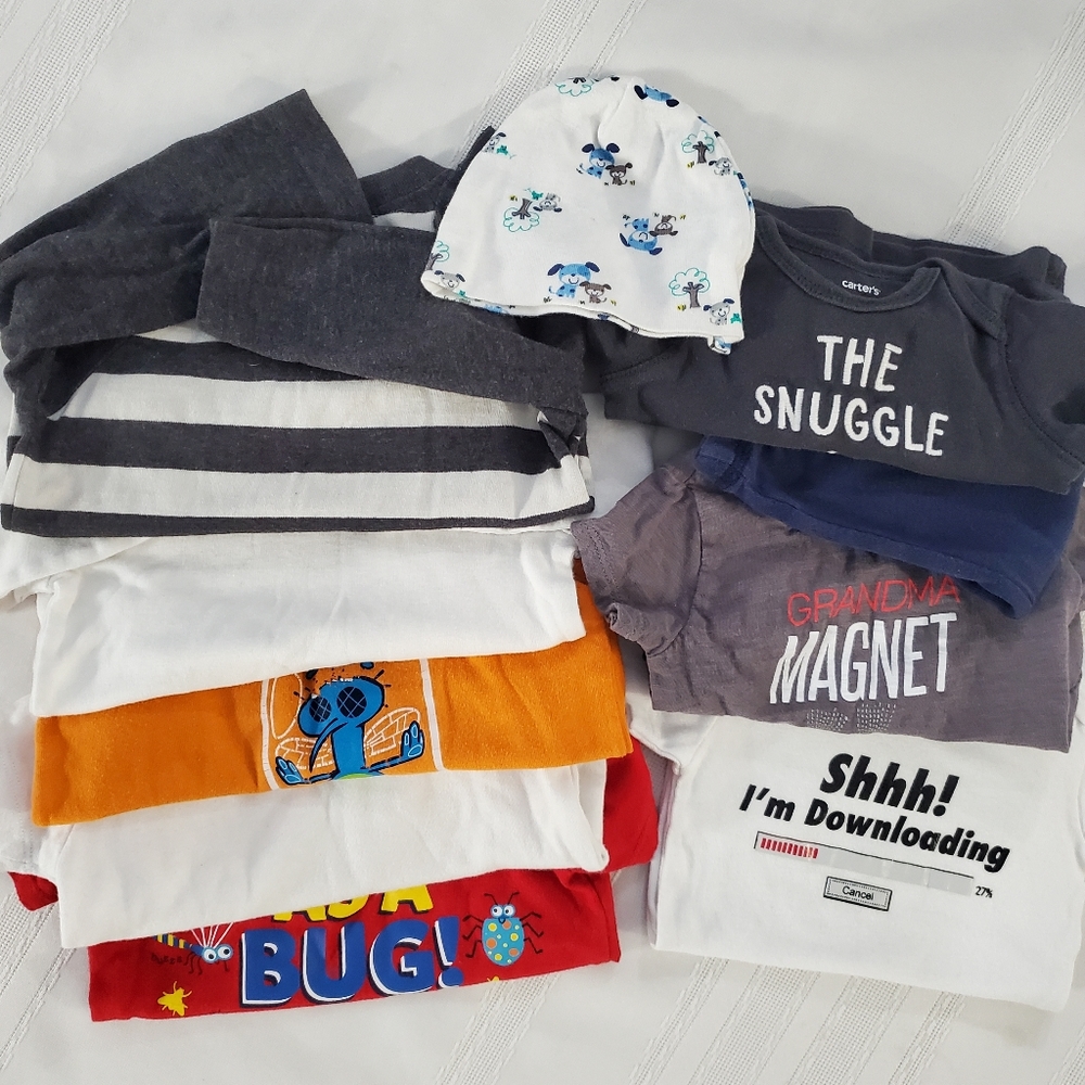 Bundle of Boys 3m-12m Clothing/ Tops,Onesies,Pants,Hat